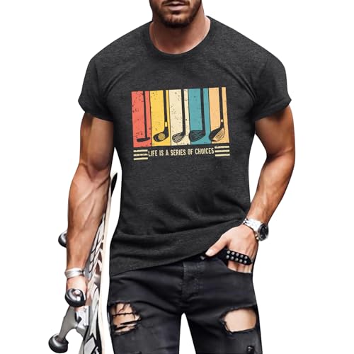 Golf Shirts for Men Funny Mens Golf Graphic T-Shirts Life is a Series of Choices Shirts Casual Sporty Tee Golf Gifts