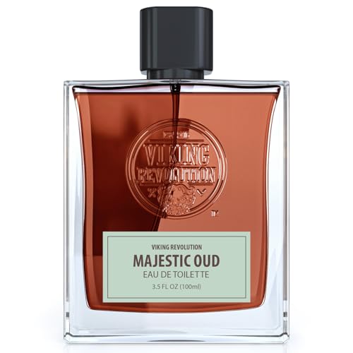 Image of Viking Revolution Mens Cologne - Majestic Oud Eau de Toilette - 3.5 fl oz | Earthy Eau de Toilette - Notes of Cypress, Incense & Ebony - Woody Long-Lasting Fragrance - Gift for Men