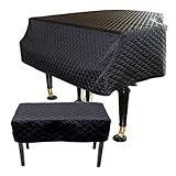 vedreoh copertura pianoforte - copertura per pianoforte per bambini - fodera di cotone addensato nero personalizzato, copertura protettiva per pianoforte impermeabile a doppio livello(color:b,siz