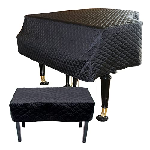 Vedreoh Dustproof Grand Piano Cover - Baby Grand Piano Cover - Black Customize Thicken Cotton Lining,Double -Layer Thickened Waterproof Piano Protective Cover (Color:B,Size:180cm/71in)