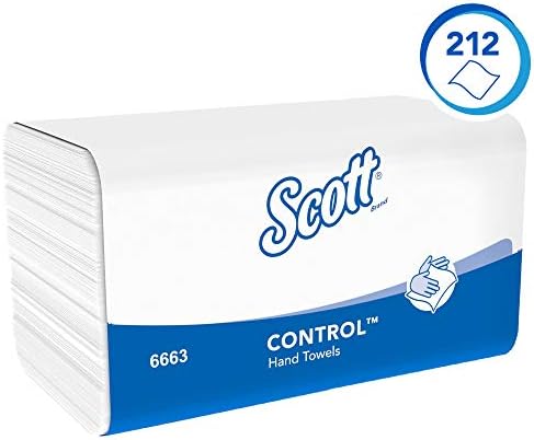 Scott Control Interfold Hand Towels 6663 - V Fold Paper Towels - 15 Packs x 212 Paper Hand Towels (3,180 total), White