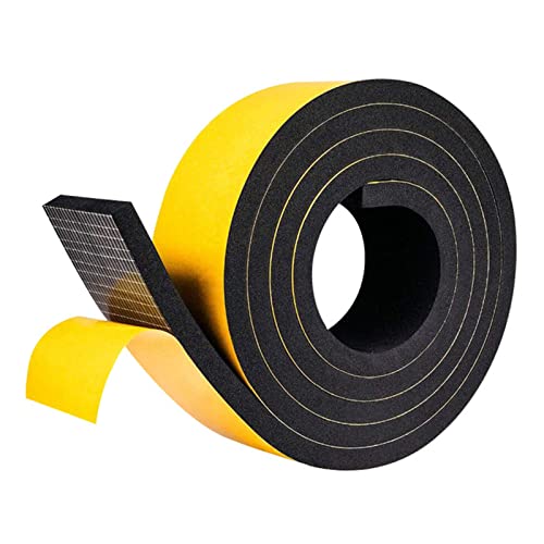 Btstil Thick Self-Adhesive Foam Tape 25mm(W) x 20mm(T)x 4m(L), High Density Weather Stripping Foam Seal Tape for Sliding Door Jamb Front Door Frame Windows Insulation Foam Strip