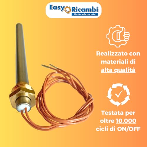 Easyricambi Resistencia de Encendido para Estufas de Pellet, Potencia 270 W Conexión 3/8, Diámetro 9,9 mm, Longitud de 130 mm hasta el Tope de Tuerca (Total 140 mm) - imagen 5