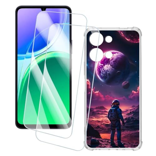 OAGELIM 2�Z�b�g �X�N���[���v���e�N�^�[ + �P�[�X Vivo Y6t 5G V2559A (6.74 �C���`) �Ƃ̌݊������� �A�[�e�B�X�e�B�b�N�J�X�^���v�����g�J�o�[�Ƌ����K���X�t�B���� �X�N���b�`�h�~ (�F����s�m)