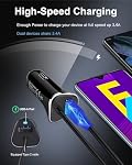 USB-C Car Charger, 3.4A USB Type C Car Charger Adapter & Fast Charge Cable Cords Cargador USBC Lighter for Samsung Galaxy S26 S25 S24 S23 S22 A17, iPhone 17e 17 16e 16 15 Pro Max Android Cigarette 12V | C Cord Cargador USBC Lighter for Samsung Galaxy