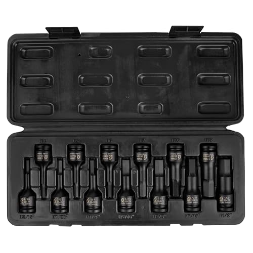 SUNEX TOOLS 3649 SAE & Metric Impact Hex Driver Set