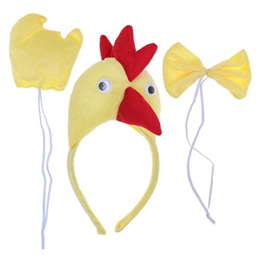 PRETYZOOM 3pcs Disfraz de Pollito para Niños Conjunto de Diadema con Orejas Animal Cola y Pajarita Traje de Costume para Fiesta (Amarillo)