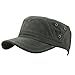 Men's Cotton Flat Top Peaked Baseball Twill Army Millitary Corps Hat Cap Visor