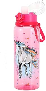 Home Tune Water Drinking Bottle (950ml) - Tritan BPA Free, Wide Mouth, Push-Button Flip Lid, Easy Open, Lightweight, Leak-Proof Water Bottle with Foil Print Design For Girls & Boys - Unicorn