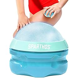 Sparthos Cold Massage Roller Ball - Fitness Cryosphere Massager - Cryo Cryocup Ice Massage Cups - for Muscle, Face, Body Muscles - Manual Polar Icing Cooling Balls - Freeze Tools (Mint/Blue, 70mm)