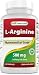 Best Naturals L-Arginine 500mg 250 Capsules - Pharmaceutical Grade L Arginine supplement promotes nitric oxide synthesis