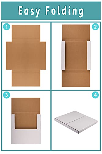 White Vinyl Record Mailers 12.5" X 12.5" X 1" Lp Records Cardboard Mailing Boxes, Multi-Depth Album Shipping Boxes, 25 Pack #TOP5