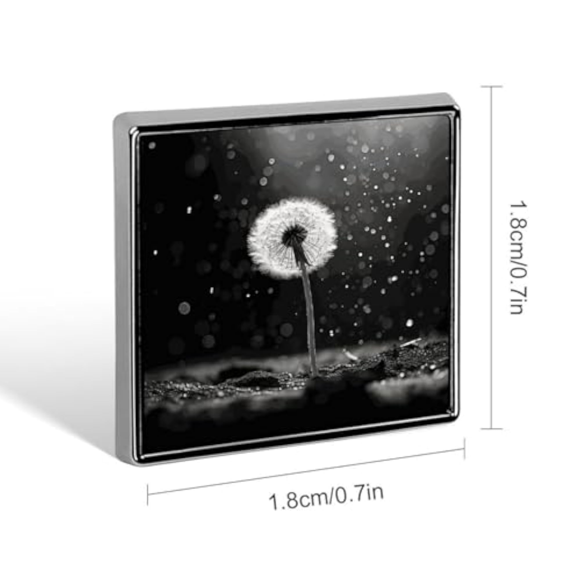 Square Lapel Pins, Dandelion Design