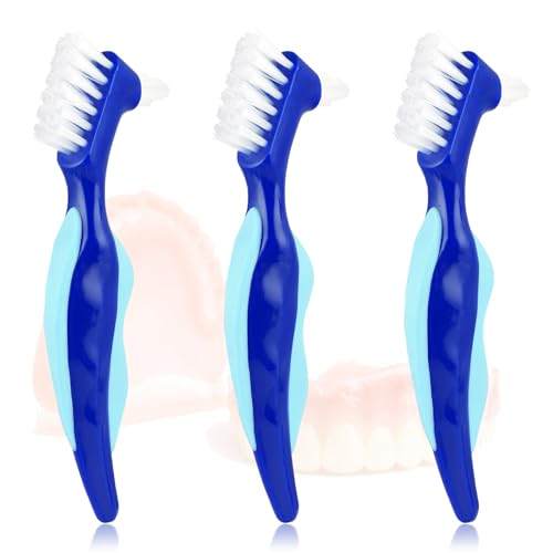 Harte Prothesenbürste 3 Stück Premium Hygiene Prothesenreinigungsbürste...