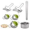 Suewidfay 9 stuks Dumplings Maker Set, Draagbare Dumpling Mold Voedselkwaliteit 304 RVS Handmatige Pinch Dumpling Taart Ravioli Huidpers Pierogi Cutter voor Thuis Keuken