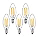 Bonlux Dimmable 6W E14 C35 Bougie Ampoule LED Filament, Culot à vis 330°Ampoule Flamme Vintage Blanc Chaud 2700K 600 Lumen 55-60W Halogène équivalent (Lot de 5)