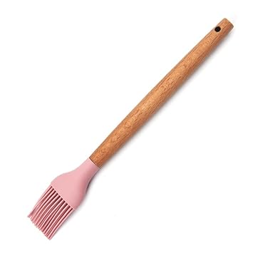 Silicone Non-Stick Heat Resistant Basting Brush 11 Inch Long with Wooden Handle for Cooking, Baking and Mixing - Random Color
