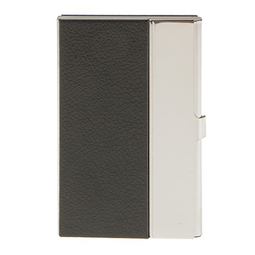 Capa para cartão de crédito Almencla de aço inoxidável com nome para cartão de visita - preta