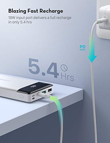 Portable Charger 20000mAh PD 3.0 Power Bank QC 3.0 18W USB C External Battery Pack Tri-Input and Tri-Output Cell Phone Charger Battery for iPhone, Samsung and More - Thumbnail 5