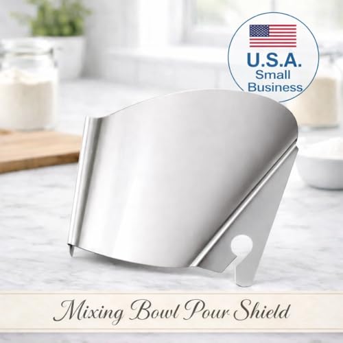 Stainless Steel Pouring Shield for KitchenAid Stand Mixer Bowls - No Spill Pouring Chute and Splash Guard - Easy Flour and Liquid Pouring Guide - Dishwasher Safe — view 6