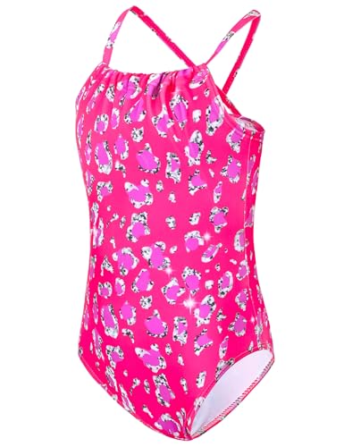 Image of TENVDA Girls Swimsuit Summer Beach Sport Halter Bathing Suits One Piece Swimwear for 2-12 Years Old Kids
