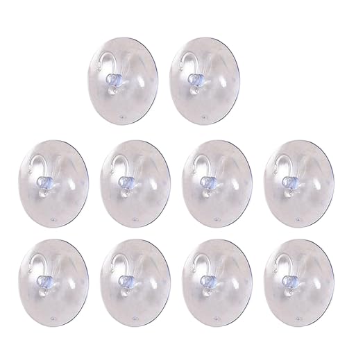 Lot de 10 crochets à ventouse transparents, puissants et transparents, sans perçage, charge de 1 kg, pour porte de cuisine, salle de bain, plafond