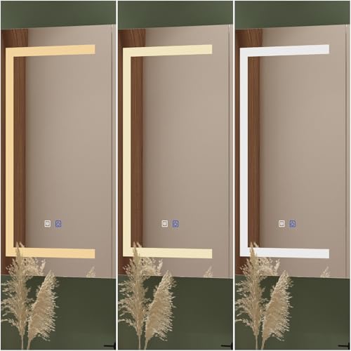 Botiquín para Medicinas con Espejo LED Iluminado y Función Anti-Vaho, Armario de Baño Empotrado en Pared con Estantes de Almacenamiento, Luces Ajustables, 2 Puertas, Blanco, 5,1" de Profundidad x 35,4" de Ancho x 31,5" de Alto miniatura 4
