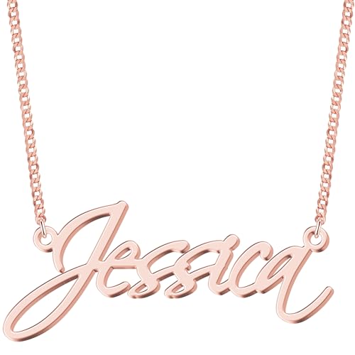 Image of Custom Name Necklace - 925 Sterling Silver & 316 Stainless Steel, 14 Fonts & Multi-Language Options, 4 Colors, 5 Chain Styles, Personalized Gift with Premium Box