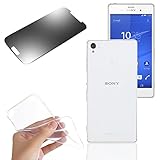 Eximmobile Silikon Hülle Schutzhülle Handytasche + Panzerfolie für Sony Xperia C4 / C4 Dual (transparent)