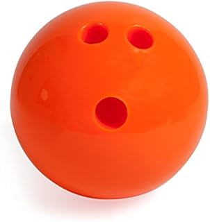 Champion Sports Plastic Bowling Ball: Rubberized Soft Ball for Training & Kids Games, Orange