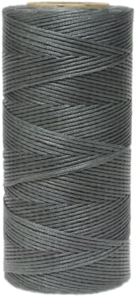 Victohome 100% Polyester Flat Waxed Threads, 150D/0.8mm, 270Yards/247m. All-Purpose Threads Hand Sewing Leather Projects and Crafts. (Gray)