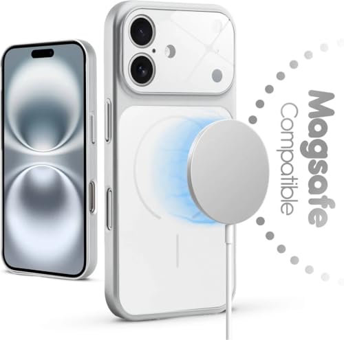 Image of for iPhone 16 |Convert to 17 pro /17 Pro Max Style Premium Back Glass Magsafe Wireless Charge Converter Cover Magnetic Case for iPhone 16 |Convert to 17 pro /17 Pro Max (Silver)