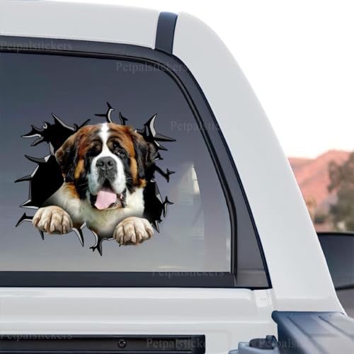 Image of Vinyl Dog Stickers - Car Decals for Women & Dog Lovers (St. Bernards)