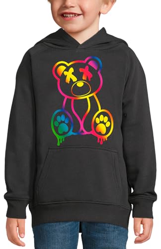 Sweat à capuche ours fluorescent multicolore enfant au tissu doux et lumineux