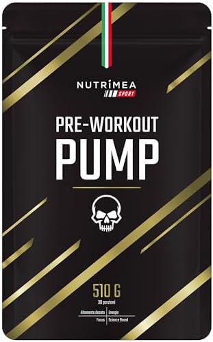 Pre Workout Potente | Integratore Pre-Allenamento Boost di Energia | AAKG, Beta Alanina, Caffeina, Citrullina, Taurina, Tirosina | Vitamine B3, B6, B12 | 510g | Gusto Frutti Rossi | Nutrimea