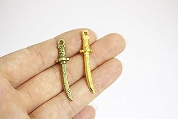 Amazon.co.jp: 【銀古美】20個 【チャーム】 桜柄 日本刀の