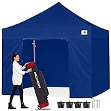 13275円お得!ABCCANOPY タープテント 3mx3m 2.5mx2.5m 横幕4枚(サイドシート3枚 ドアシート1枚付き) 大型テント 6-8人用 タープ テント 日除け タープ 遮光 遮熱 ワンタッチテント てんと テントタープ 3段階調節 丈夫 スチールフレーム 防災 テント イベントテント アウトドア キャンプ 運動会 祭り用 キャスターバッグ付き ネイビー 3m