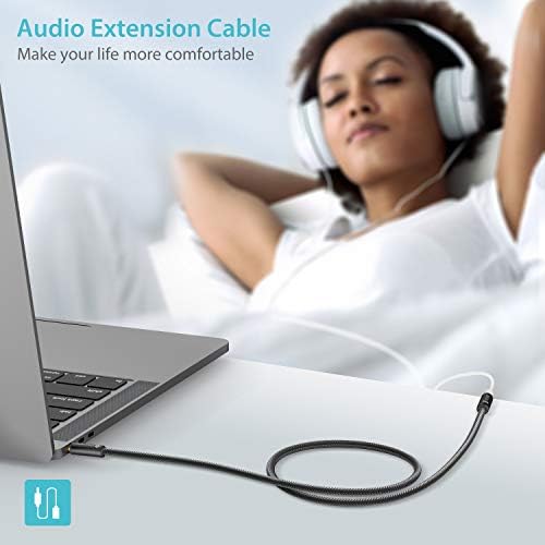 Syncwire Audio Extension Cable 1M - Nylon Braided Auxiliary Stereo Headphone Extension Cable, Hi-Fi Sound, 3.5mm Male to Female Stereo Jack Cord for Phones Laptop iPad iPod Tablet TV Car Radio PS4
