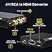 DigitPro RCA to HDMI Converter, 1080P AV to HDMI Converter, Mini Composite CVBS Analog Audio Video Adapter Connector with Cable for VCR/VHS/Xbox/PS3/STB/N64/Wii/TV/PC