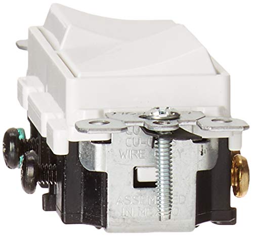 Leviton Decora 3-Way Combination Switch, 20 Amp, 120/277 V, Commercial Grade, 5643-00W, White by Leviton - Image 5