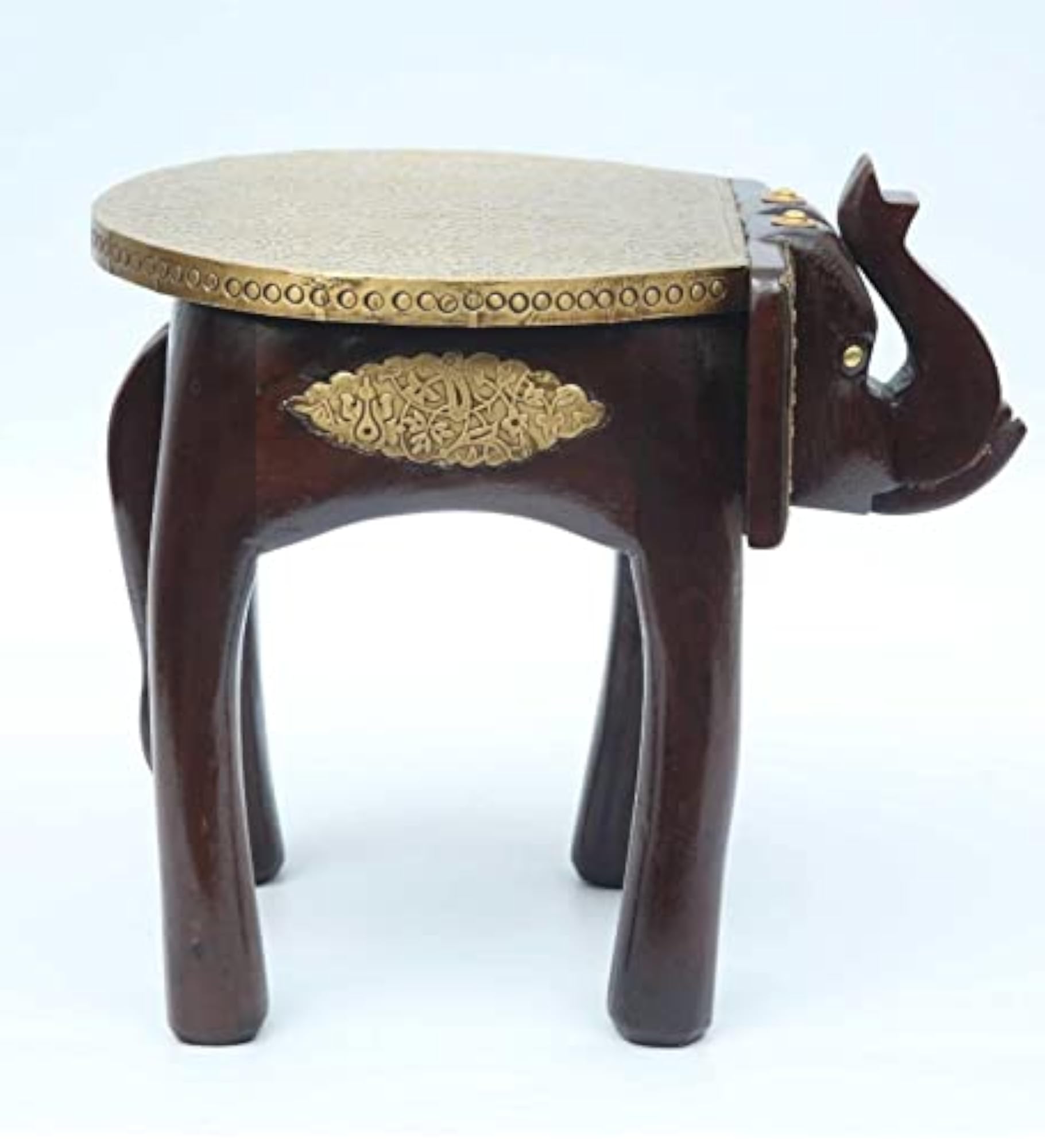 Wooden Polish Metal Decorative Rajasthani Stool