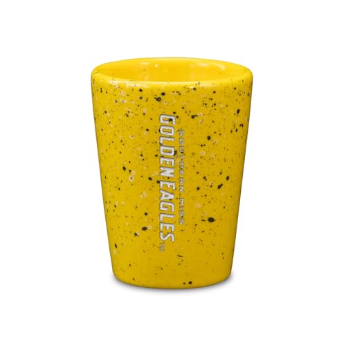 Rico Industries NCAA Southern Mississippi Golden Eagles 2oz Ceramic Shot Glass for Fans, Laser Engraved In Team Color Single Shot Glass