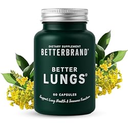 Betterbrand BetterLungs Lung Support Supplement with NAC, Mullein Leaf for Smokers, Respiratory Health Formula with Elderberry, Vitamin D, Ginseng, Reishi Mushroom - 60 Capsules - Pack of 1
