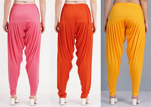 Image of Buy That Trendz Patiala Pant Combo Pants for Womens Pack of 3 Viscose Patiyala Salwar Bottoms