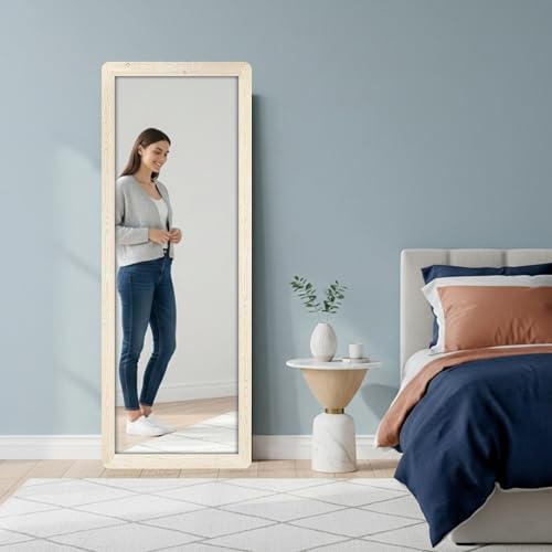 Image of Creative Arts n Frames 15x51 inch Highland Pine Finish Long MDF Wood Wall Hanging Mount HD Mirror Home Decor Items Living Room Bathroom Bedroom Hotel Office (Highland Pine Finish Color HD Mirror)