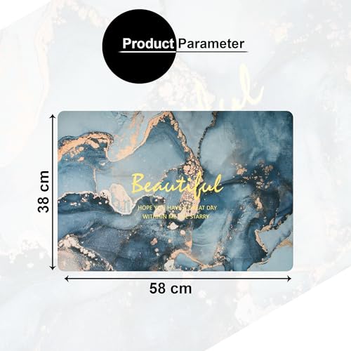 Image of UMAI Polyester Rubber Bathroom Mat (40 * 60cm) Bath Mat | Anti Skid Mat for Bathroom Floor | Bathroom Accessories | Bathroom Mats Water Soak | Non Slip Mat for Bathroom (Fluid Print)
