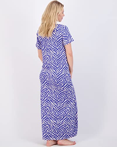 Real Essentials 3 Pack: Women's Soft Maxi Long Nightshirt Short Sleeve Soft Nightgown Sleep Dress (Available in Plus Size)3