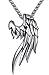 Men's Stainless Steel Angel Wing Pendant Necklace, Unisex, 24" Link Chain, aap020