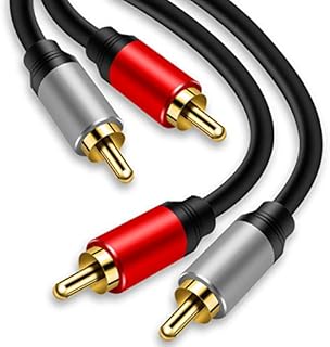 2RCA to 2RCA Cable 3M, TanQY Gold-Plated 2 RCA Male to 2 RCA Male Stereo Audio Cable for Home Theater, HDTV, Gaming Consoles, Hi-Fi Systems (3M)
