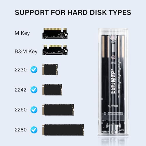 Carcasa Transparente SSD M.2 NVMe/NGFF USB-C 10Gbps miniatura 3